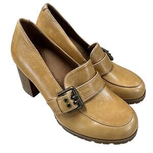 L'Amour Des Pieds NWOB Pump Quinziano Whiskey Leather Size 6M Chunky Heel